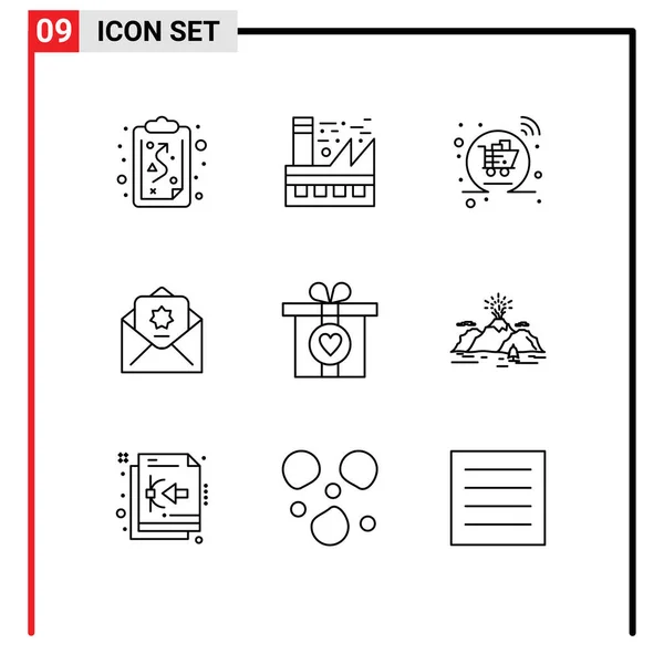 伊斯兰 购物袋 可编辑向量设计元素的9组外设符号和符号 — 图库矢量图片