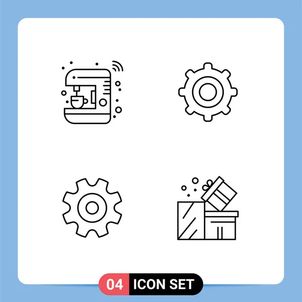 Universal Icon Symbols Group Modern Filledline Flat Colors Coffee Gear — Stock Vector