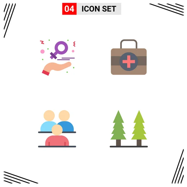 User Interface Pack Basic Flat Icons Charity Conference Love Medici — Vector de stock