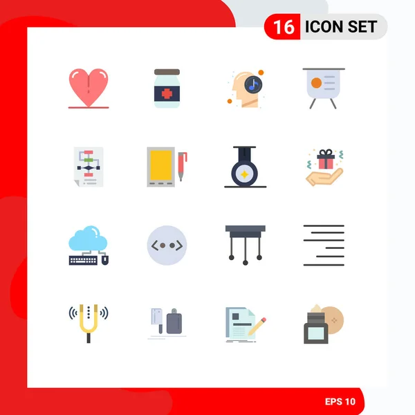 Conjunto Icones Modernos Símbolos Sinais Para Documento Negócios Música Apresentação —  Vetores de Stock
