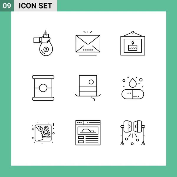 Set Modern Icons Symbols Signs Fashion Preserve Mail Food Party — 스톡 벡터