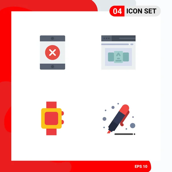Universal Flat Icons Set Web Mobile Applications Locked Back School — Stock Vector