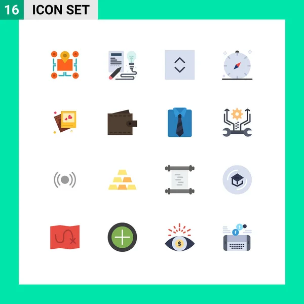 Mobile Interface Flat Color Set Pictograms Frame Navigation Process Holiday — Vector de stock