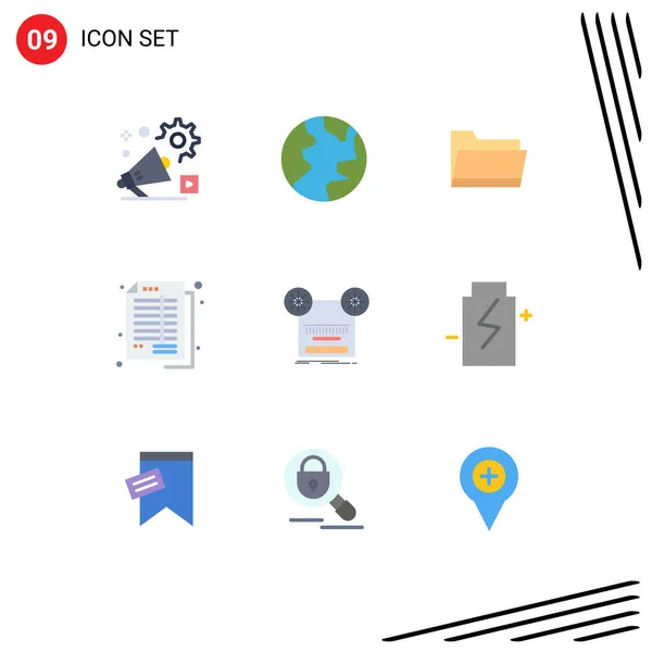 Creative Icons Modern Signs Symbols Record Banking Folder Balance Accounting — Stock Vector