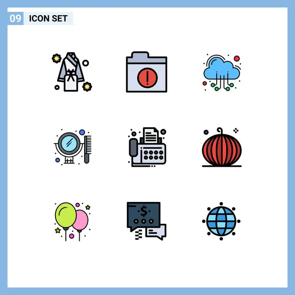 Stock Vector Icon Pack Mit Zeilenzeichen Und Symbolen Für Kontakt — Stockvektor