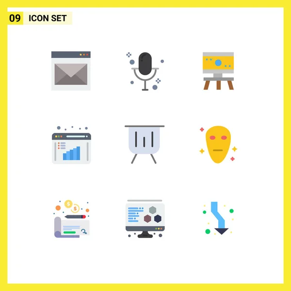 Set Modern Icons Symbols Signs Business Data Computation Record Business — Stock Vector