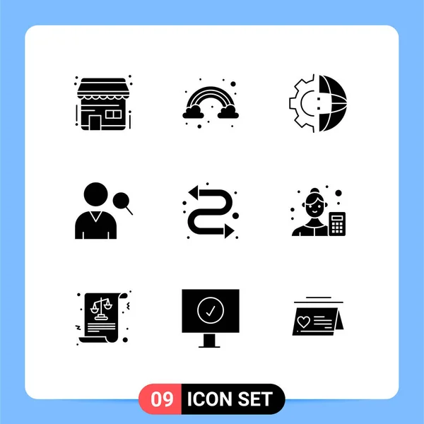 Solid Glyphs 화살표 사용자 Editable Vector Design Elements — 스톡 벡터