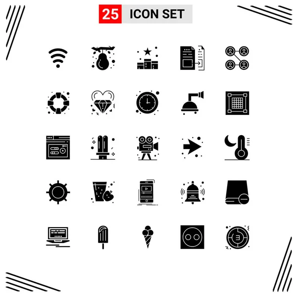 Universal Icon Symbols Group Modern Solid Glyphen Connections File Position — Stockvektor