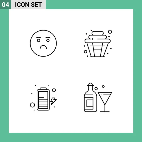 User Interface Pack Basic Filledline Flat Colors Emoji Charge Sad — Stockový vektor