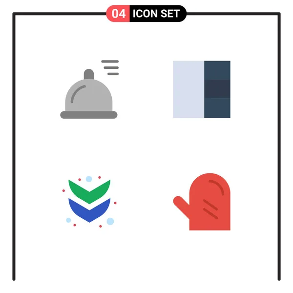 Thematic Vector Flat Icons Editable Sysymbols Food Food Grid Meal — Archivo Imágenes Vectoriales