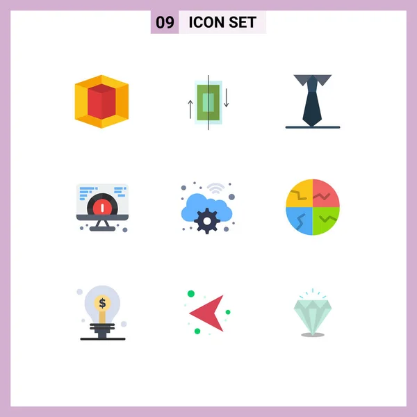 Universal Icon Symbols Group Modern Flat Colors Wifi Cloud Education — Vetor de Stock