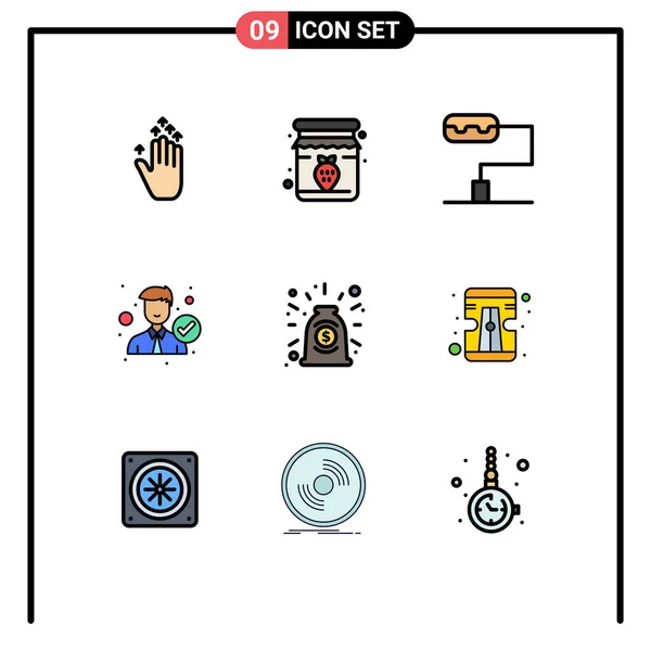 Universal Icon Symbols Group Modern Filledline Flat Colors Pencil Contract — 스톡 벡터