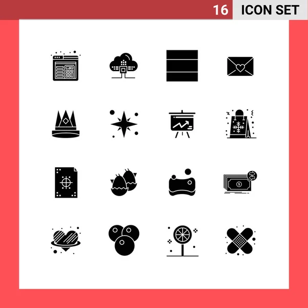Mobile Interface Solid Gyph Set Pictograms Achievement First Layout Empire — Archivo Imágenes Vectoriales
