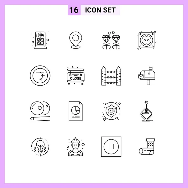 Stock Vector Icon Pack Mit Zeilenzeichen Und Symbolen Für Hardware — Stockvektor