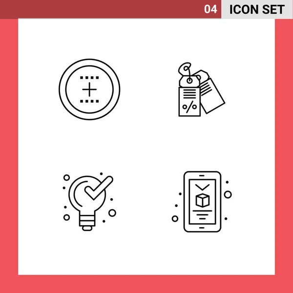 Pictogram Set Simple Filledline Flat Colors Add Defining Business Product — Stockový vektor