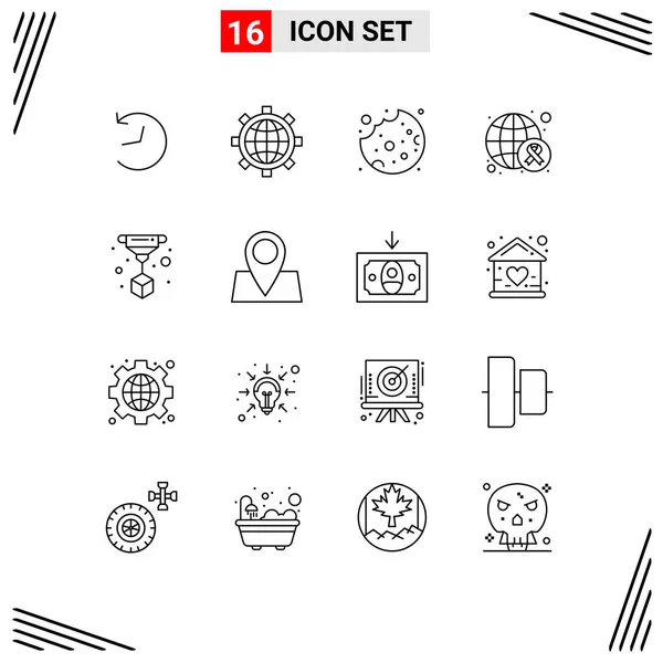 Creative Icons Modern Signs Symbols Holiday Print Cookie Print Day — Stock Vector