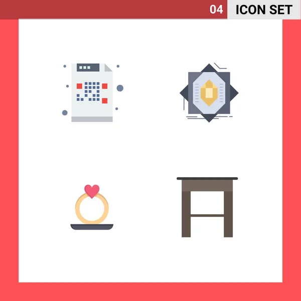 Símbolo Universal Flat Icon Signos Código Anillo Correo Fabricación Propuesta — Vector de stock