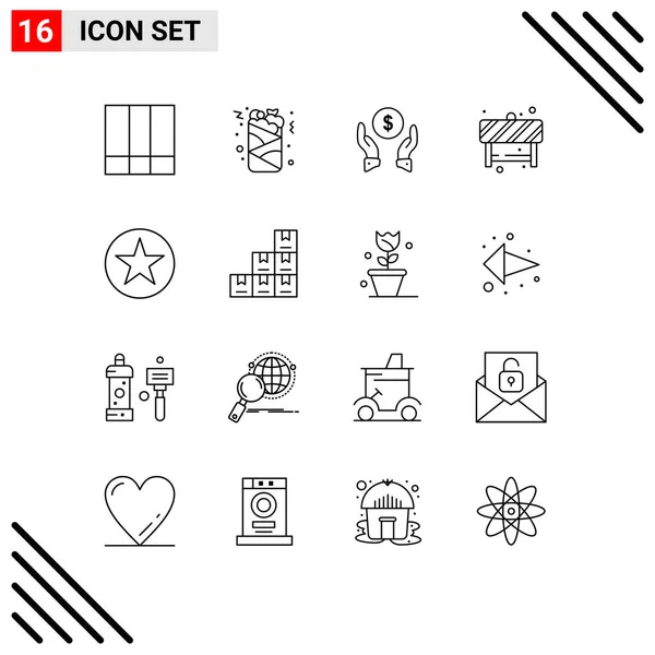Set Van Moderne Pictogrammen Symbolen Tekenen Voor Cirkel Teken Verzekering — Stockvector