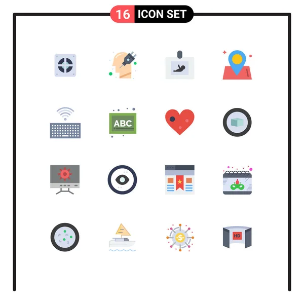 User Interface Flat Color Pack Modern Signs Symbols Hardware Way — Διανυσματικό Αρχείο