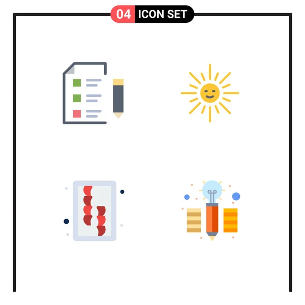 Piso Icon Pack Simbolos Universales Educación Corte Ciencia Luz Utensilios — Vector de stock