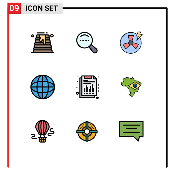 Creative Icons Modern Signs Sysymbols Report Financial Power Annual Internet — Vector de stock