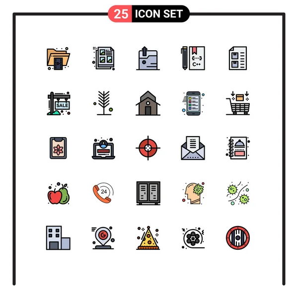 Stock Vector Icon Pack Van Line Signs Symbolen Voor Het — Stockvector