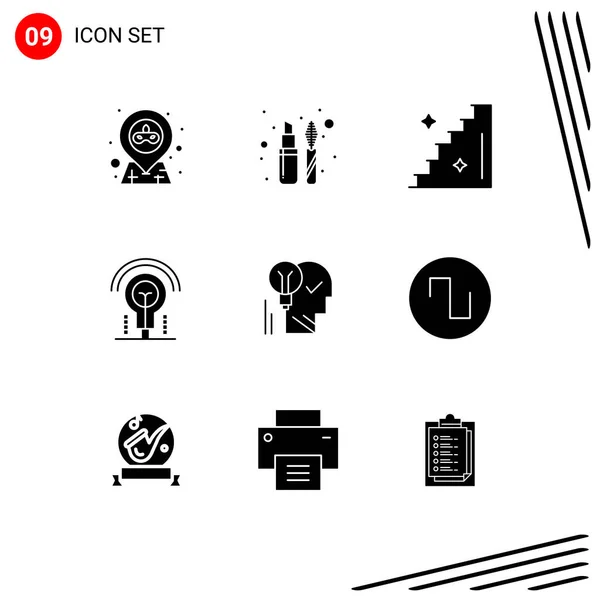 Thematic Vector Solid Glyphs Editable Symbols Idea Creative Floor Hotel — Stock Vector