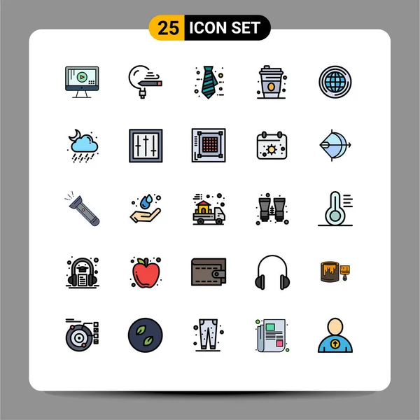 Set Modern Icons Sysymbols Signs Big World Study Canada Glass — Archivo Imágenes Vectoriales