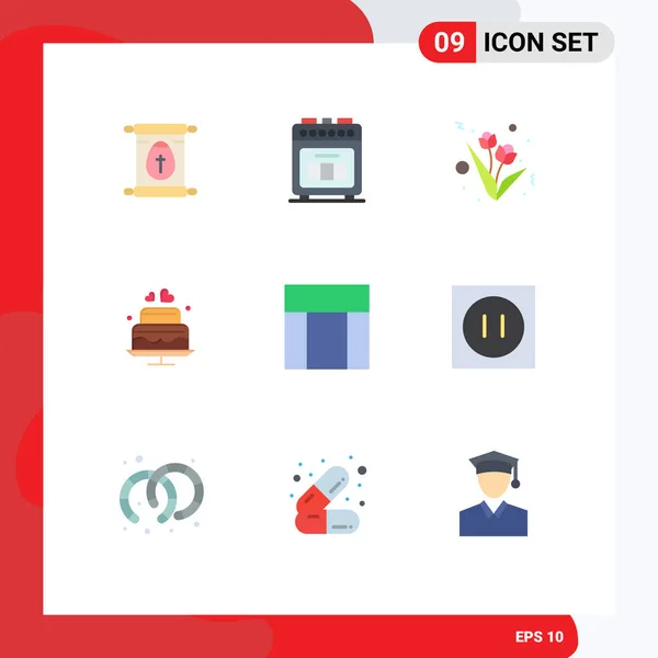 Universal Icon Symbols Group Modern Flat Colors Website Layout Flor — Vetor de Stock