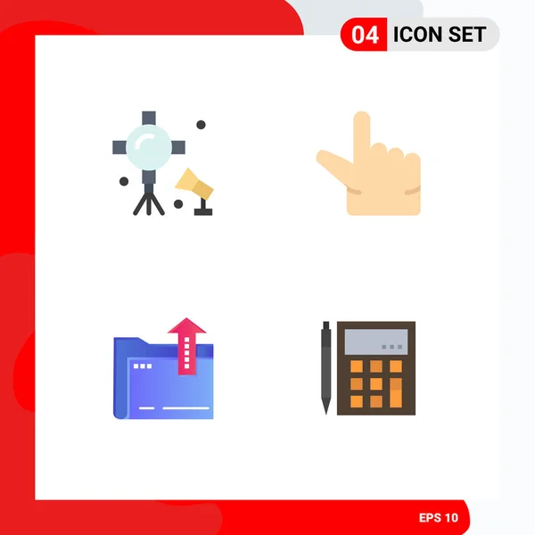 User Interface Flat Icon Pack Modern Signs Symbols Illumination File — Vetor de Stock