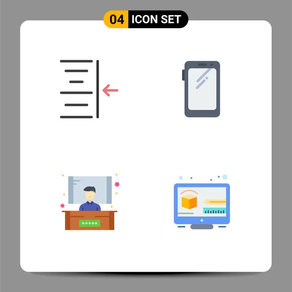 Interface Usuário Flat Icon Pack Modern Signs Symbols Indent Presentation — Vetor de Stock