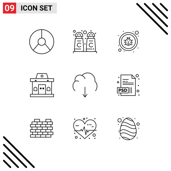 Icône Vectorielle Stock Paquet Signes Symboles Ligne Pour Les Données — Image vectorielle