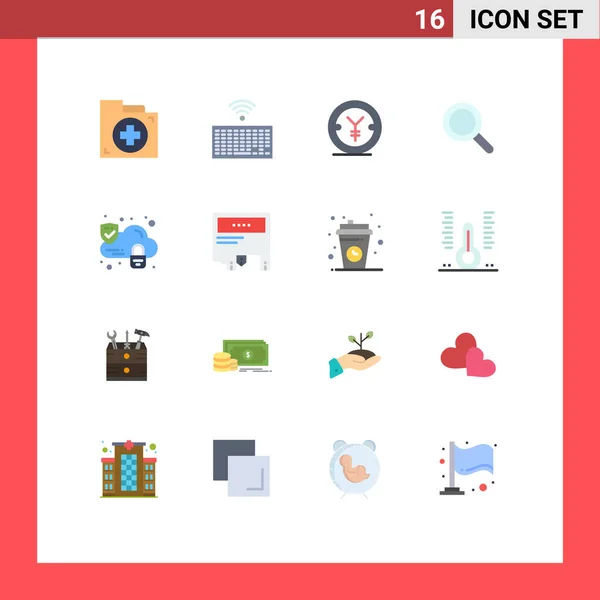 Creative Icons Modern Signs Sysymbols Cloud Magnifying Type Look Money — Archivo Imágenes Vectoriales