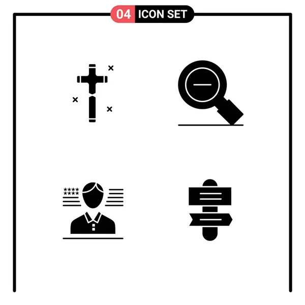 Creative Icons Modern Signs Symbols Celebration Man Easter Magnifying Glass — Stock Vector