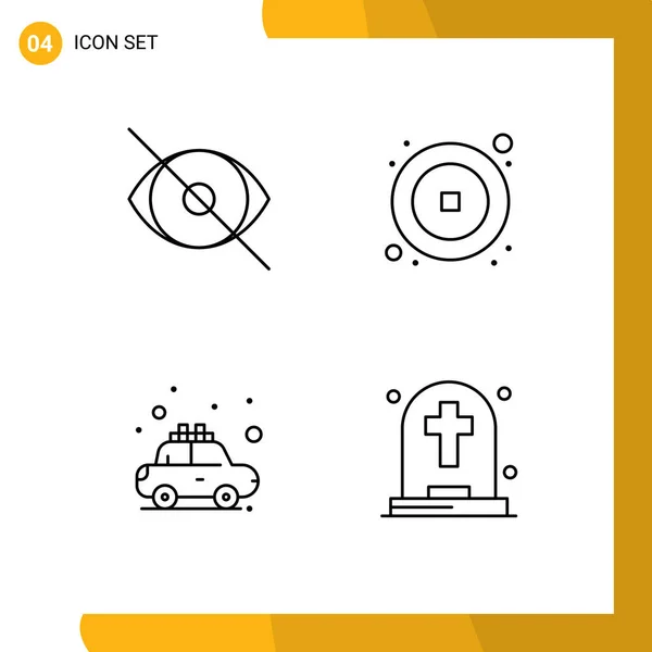 Creative Icons Modern Signs Sysymbols Eye Car Vision Chinese Transport — Vector de stock
