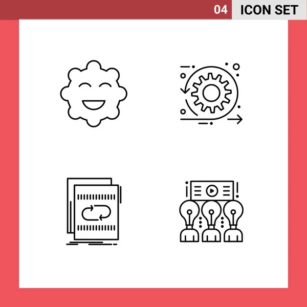 Set Modern Ikonok Szimbólumok Jelek Cookie Fájl Agilis Sprint Mix — Stock Vector