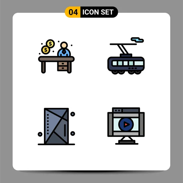 Creative Icons Modern Signs Sysymbols Business Devices Reception Train Outline — Archivo Imágenes Vectoriales