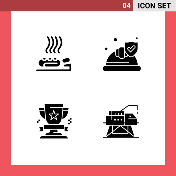 Modern Set Solid Glyphs Symbols Όπως Φροντίδα Βραβείο Ιατρική Ασφάλιση — Διανυσματικό Αρχείο