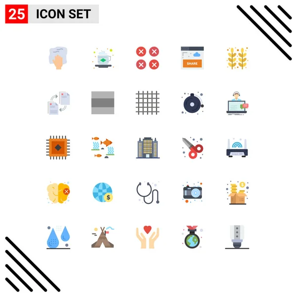 Stock Vector Icon Pack Line Signs Symbols Website Share Flag — Stock Vector