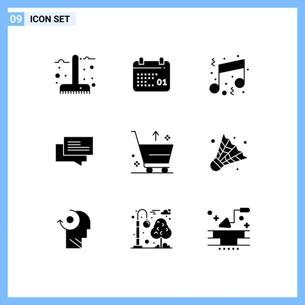 Creative Icons Modern Signs Sysymbols Shopping Barcodes Day Chat Note — Vector de stock