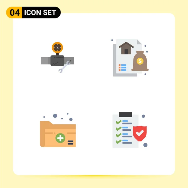 Creative Icons Modern Signs Symbols Pipe Document Repair Financial Healthcare — Stock Vector