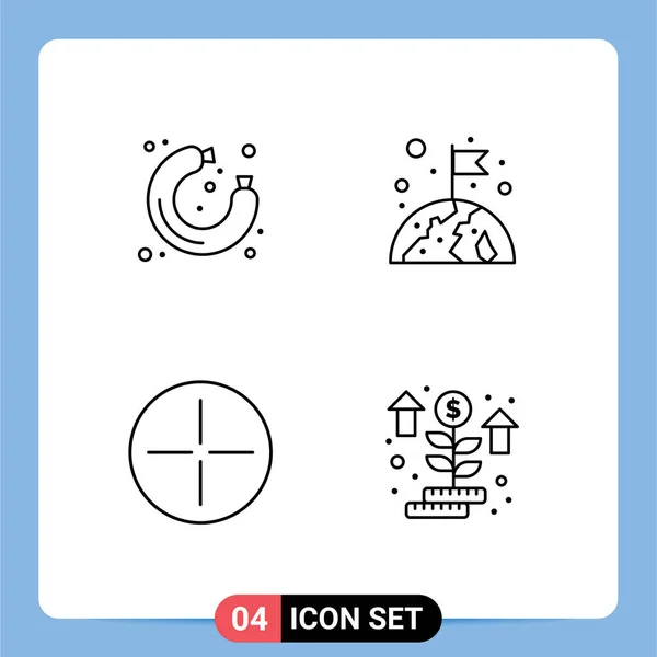 Pictogram Set Dari Warna Datar Sederhana Untuk Makanan Kepercayaan Supermarket - Stok Vektor