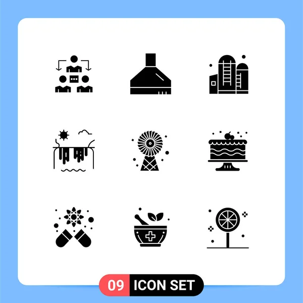 Universal Icon Symbols Group Modern Solid Glyphen Energy Buildings Container — Stockvektor