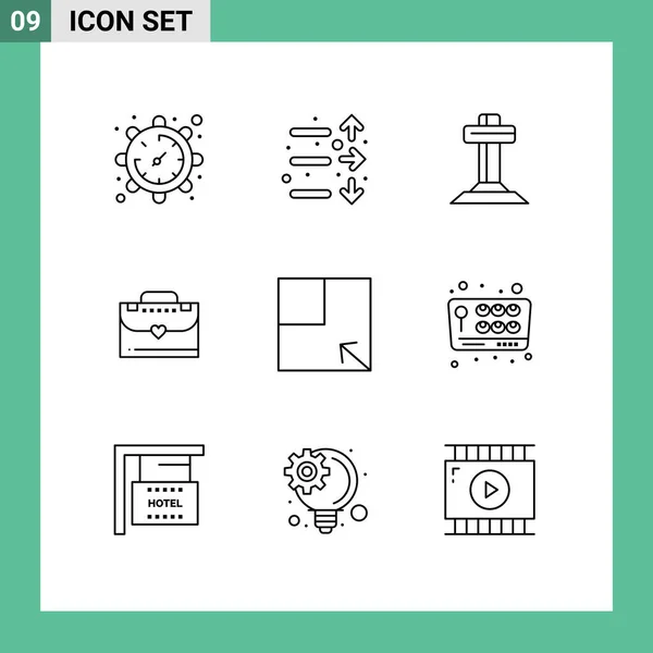 Stock Vector Icon Pack Líneas Signos Símbolos Para Ver Diseñar — Vector de stock