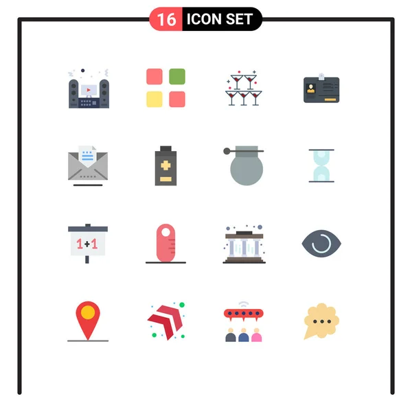 Interface Usuário Flat Color Pack Modern Signs Symbols Copy Identity — Vetor de Stock