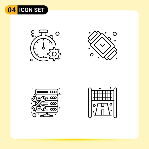 Universal Icon Symbols Group Modern Filledline Flat Colors Business Watch —  Vetores de Stock