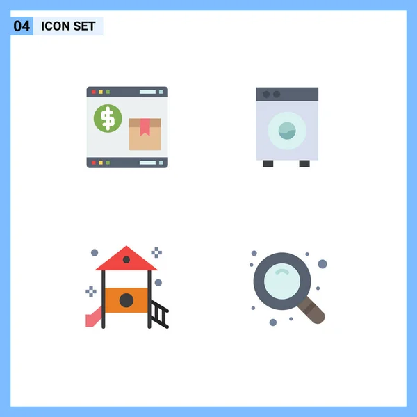 Creative Icons Modern Jelek Szimbólumok Internet Gép Vásárlás Nagy Gyerekek — Stock Vector