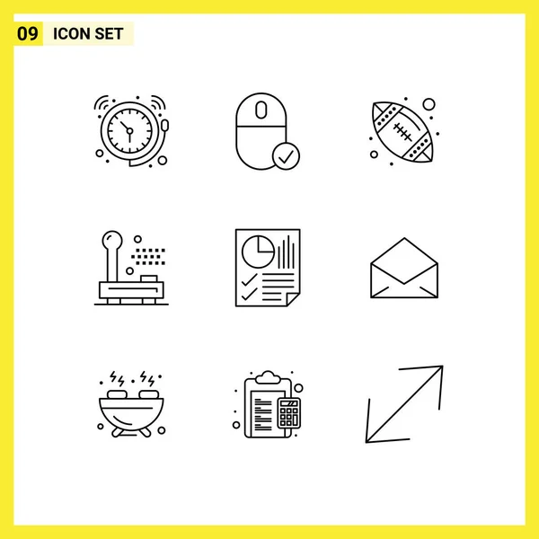 Pictogram Set Simple Outlines Hardware Electronic Gadget Electric Sport Editable — 스톡 벡터