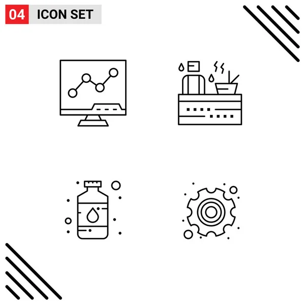 Stock Vector Icon Pack Van Line Signs Symbolen Voor Analytische — Stockvector