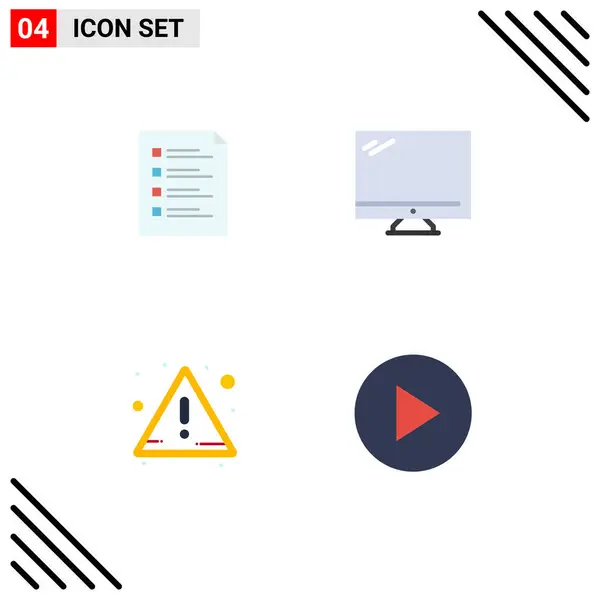 Thematic Vector Flat Icons Editable Sysymbols Checklist Device List Testing — Vector de stock